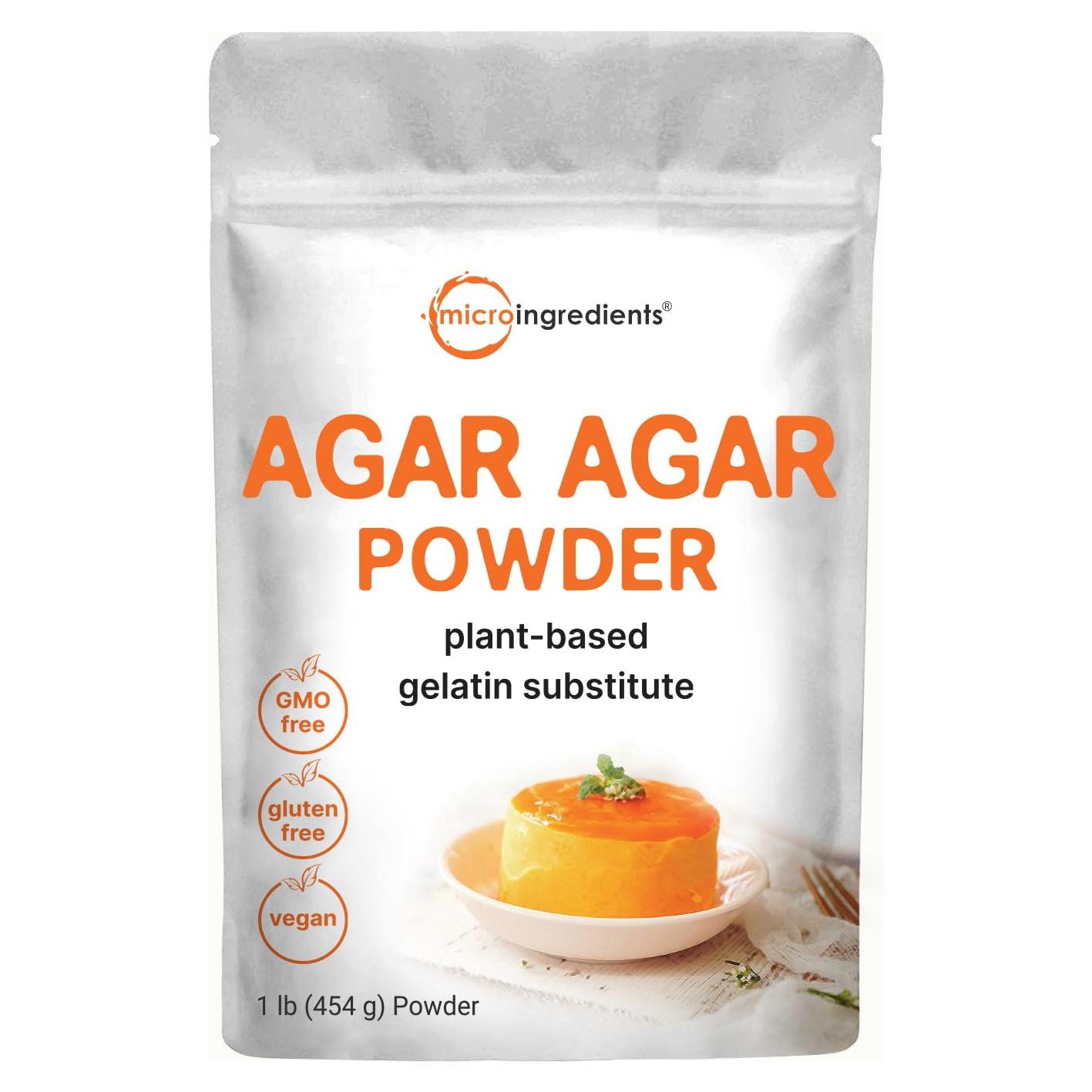 Polvo de Agar Agar 454g Micro Ingredients - Espesante Vegano