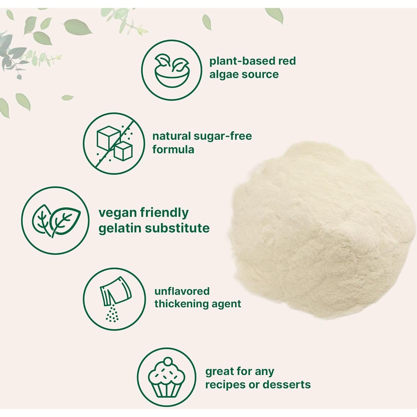 Polvo de Agar Agar 454g Micro Ingredients - Espesante Vegano