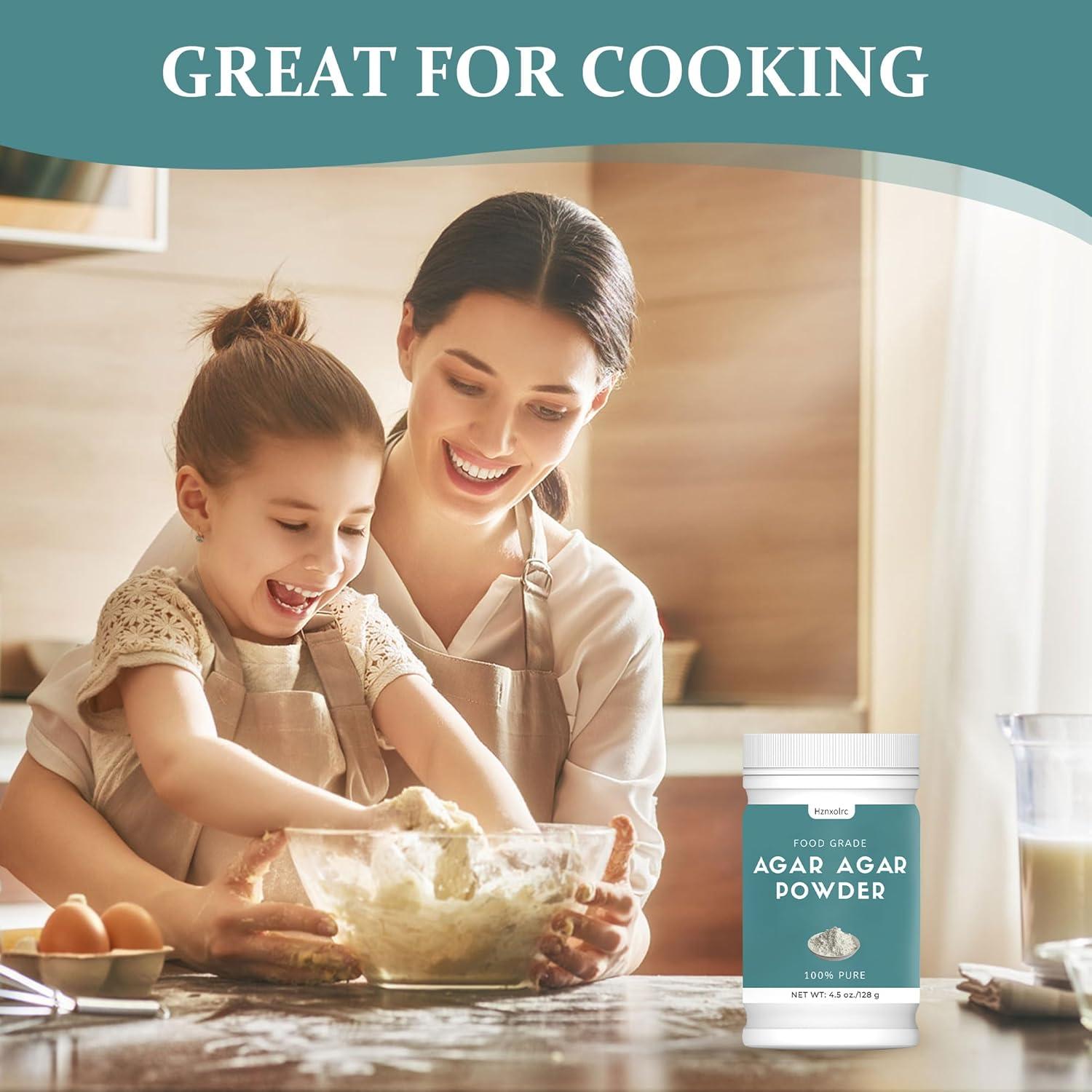 Polvo de Agar Agar 128g Hznxolrc - Gelificante Natural Vegano