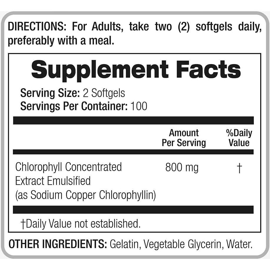 Clorofila Pura FITO MEDIC'S Lab 800mg 200 Softgels Detox