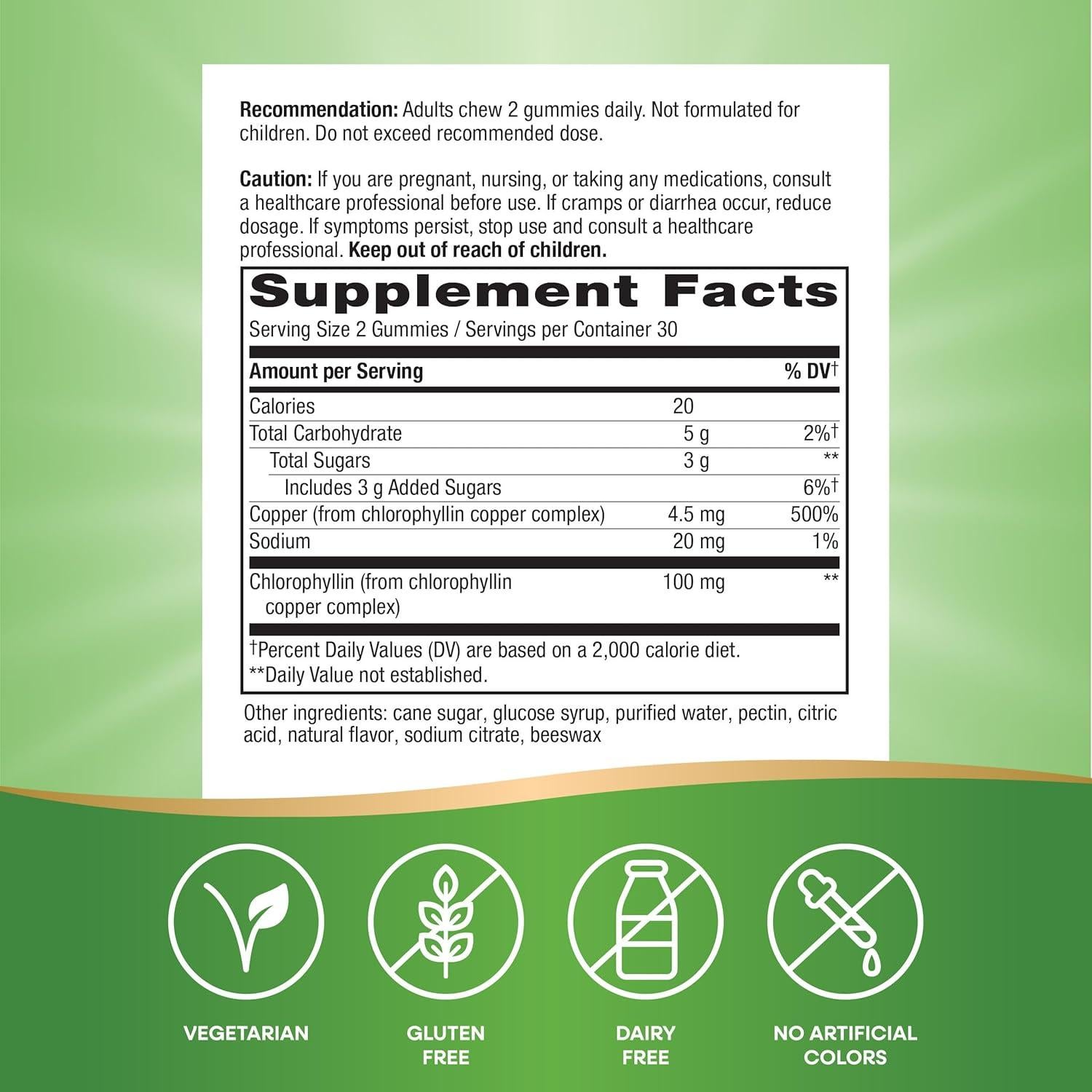 Gomitas de Clorofila Nature's Way 60 unidades Sabor Frutas