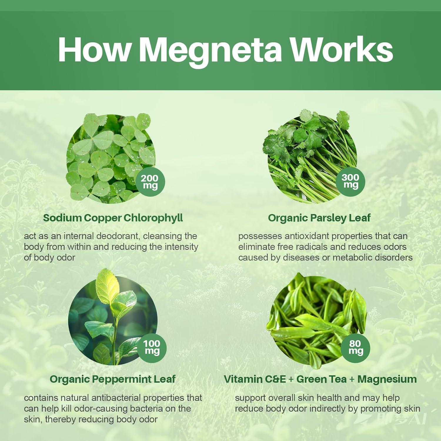Suplemento Desodorante Corporal MEGNETA 60 Cápsulas Naturales