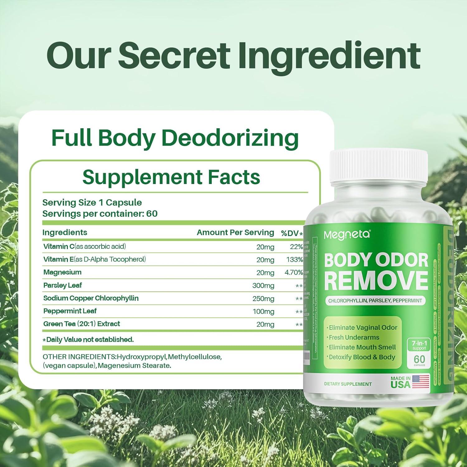 Suplemento Desodorante Corporal MEGNETA 60 Cápsulas Naturales
