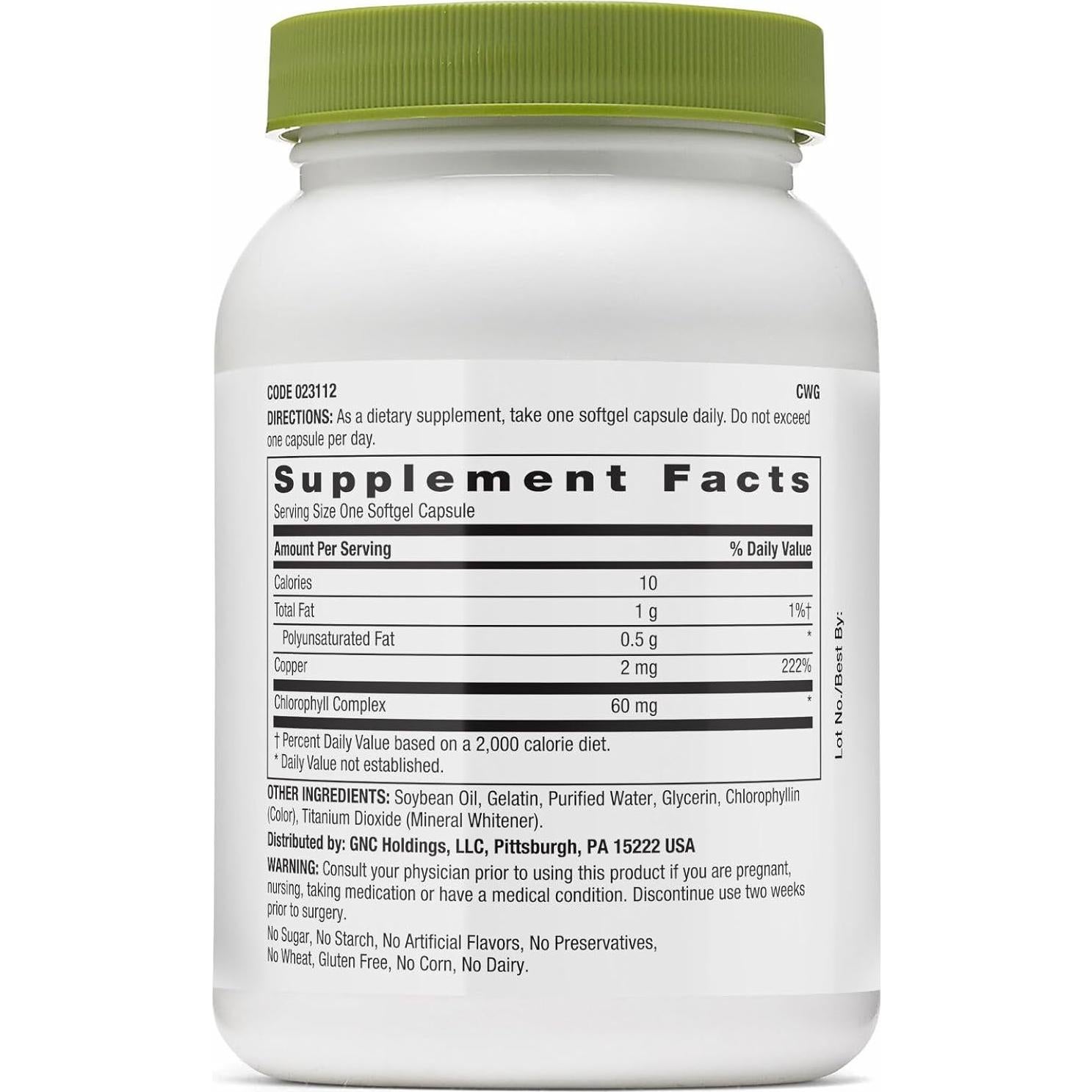 GNC Superfoods Triple Clorofila 90 Gelatinas Blandas