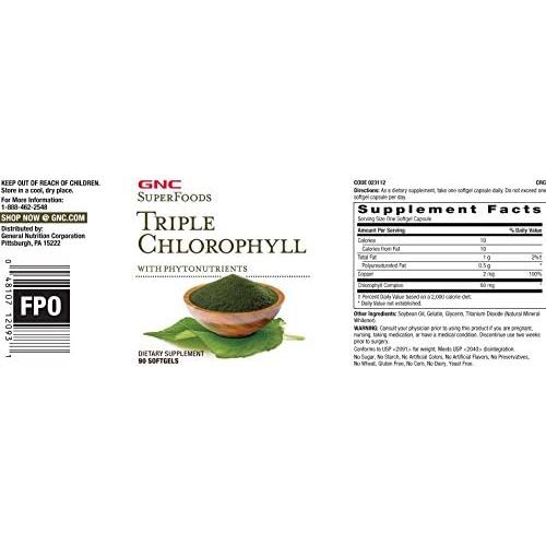 GNC Superfoods Triple Clorofila 90 Gelatinas Blandas
