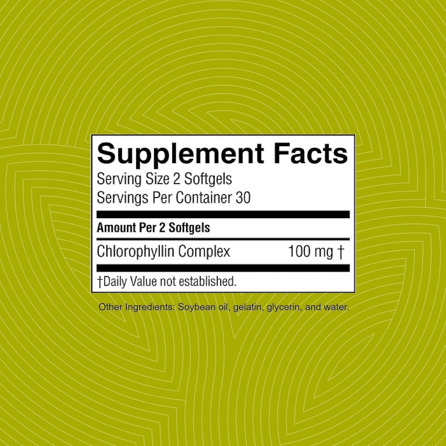 Clorofila Nature's Sunshine 60 Cápsulas Blandas Digestión Inmunidad