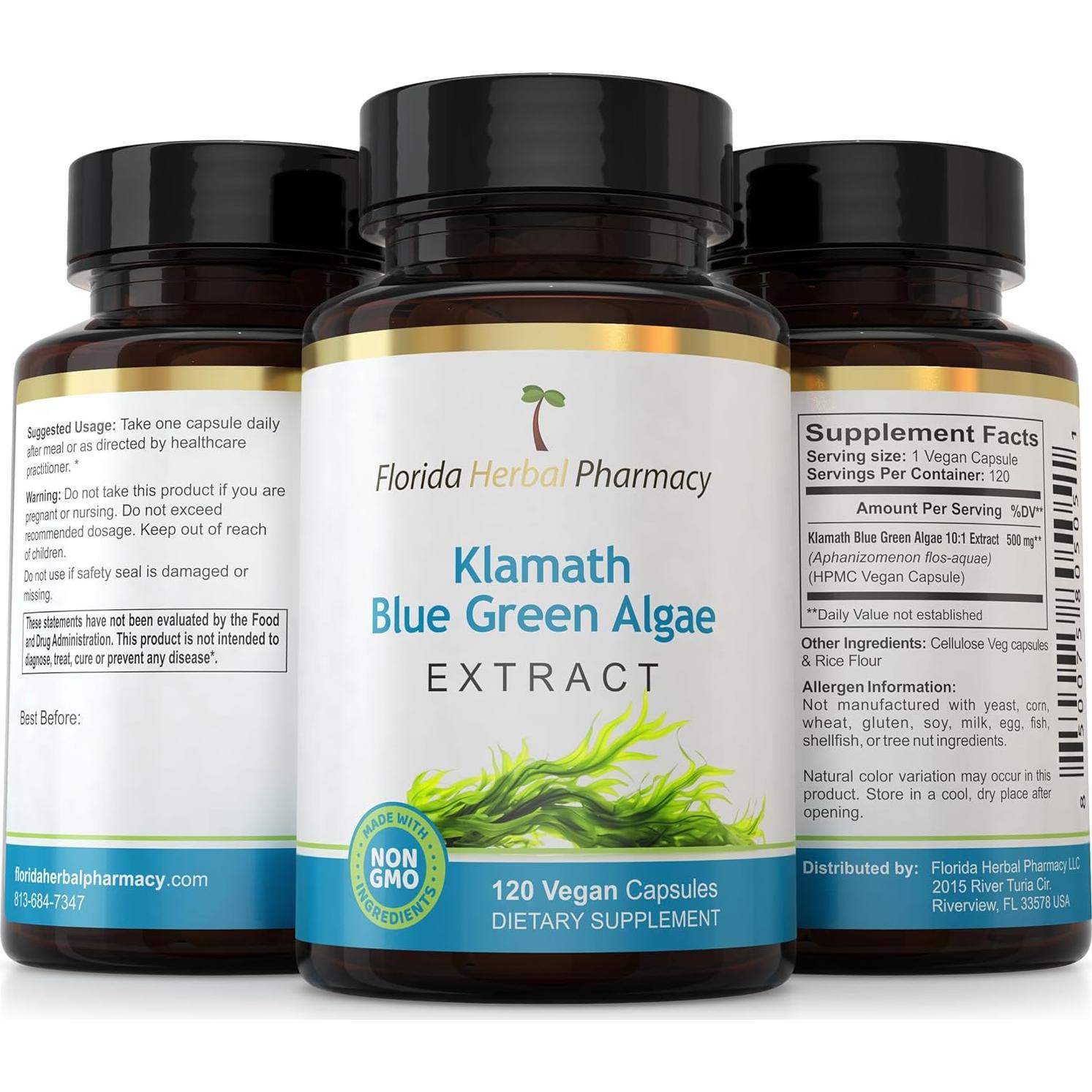 Suplemento Herbal Klamath 10:1 Mihee Herbals 120 Cápsulas