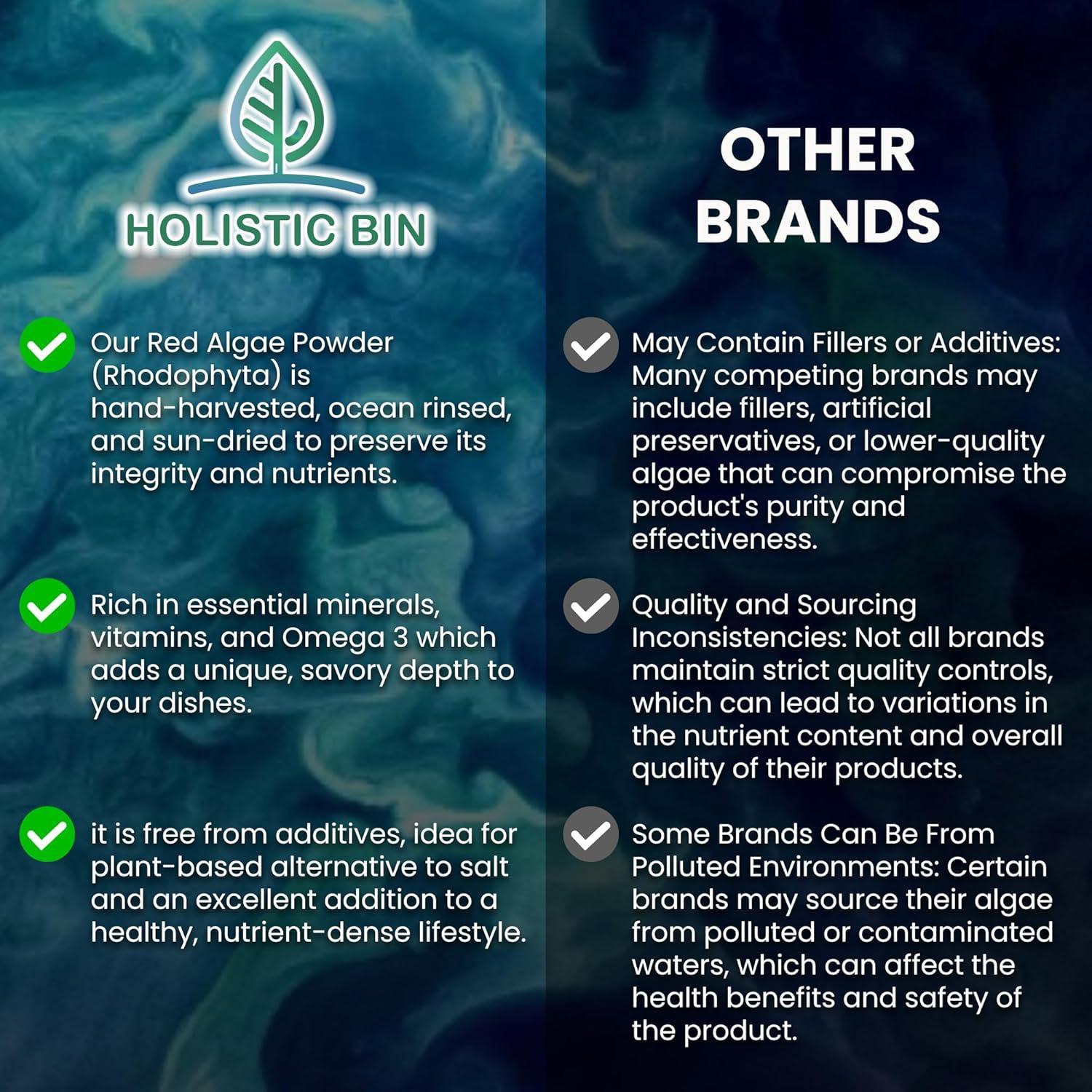 Polvo de Algas Marinas Rojas Holistic Bin 30g Vegano Sin Gluten