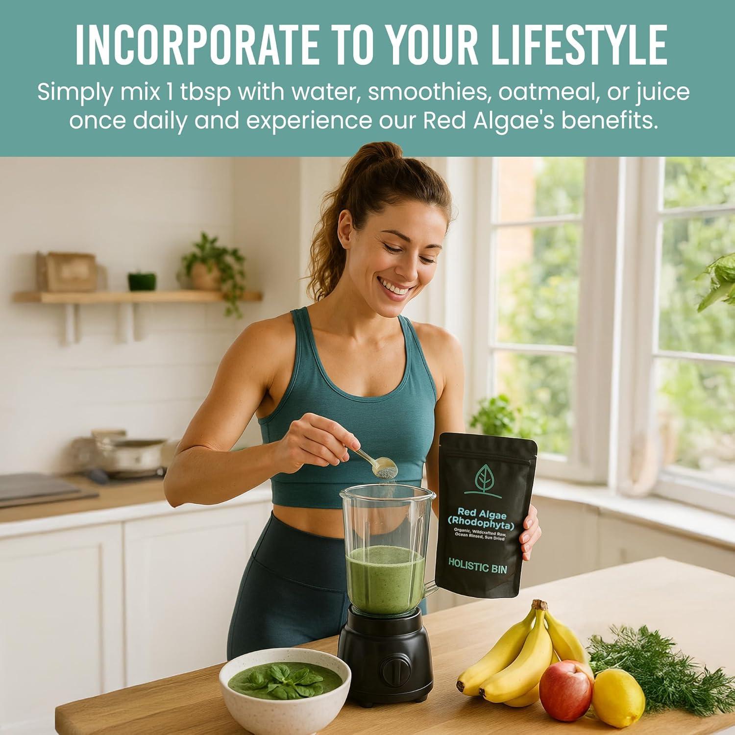 Polvo de Algas Marinas Rojas Holistic Bin 30g Vegano Sin Gluten
