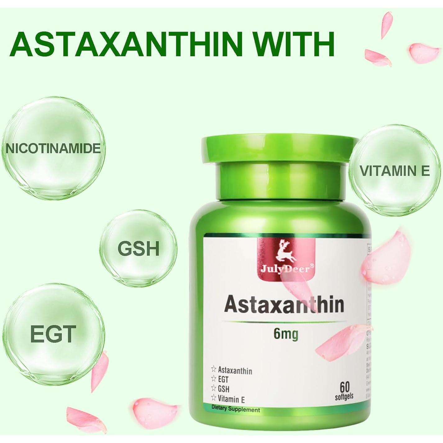 Astaxantina 6 mg JulyDeer - 60 Geles Blandos Antioxidantes