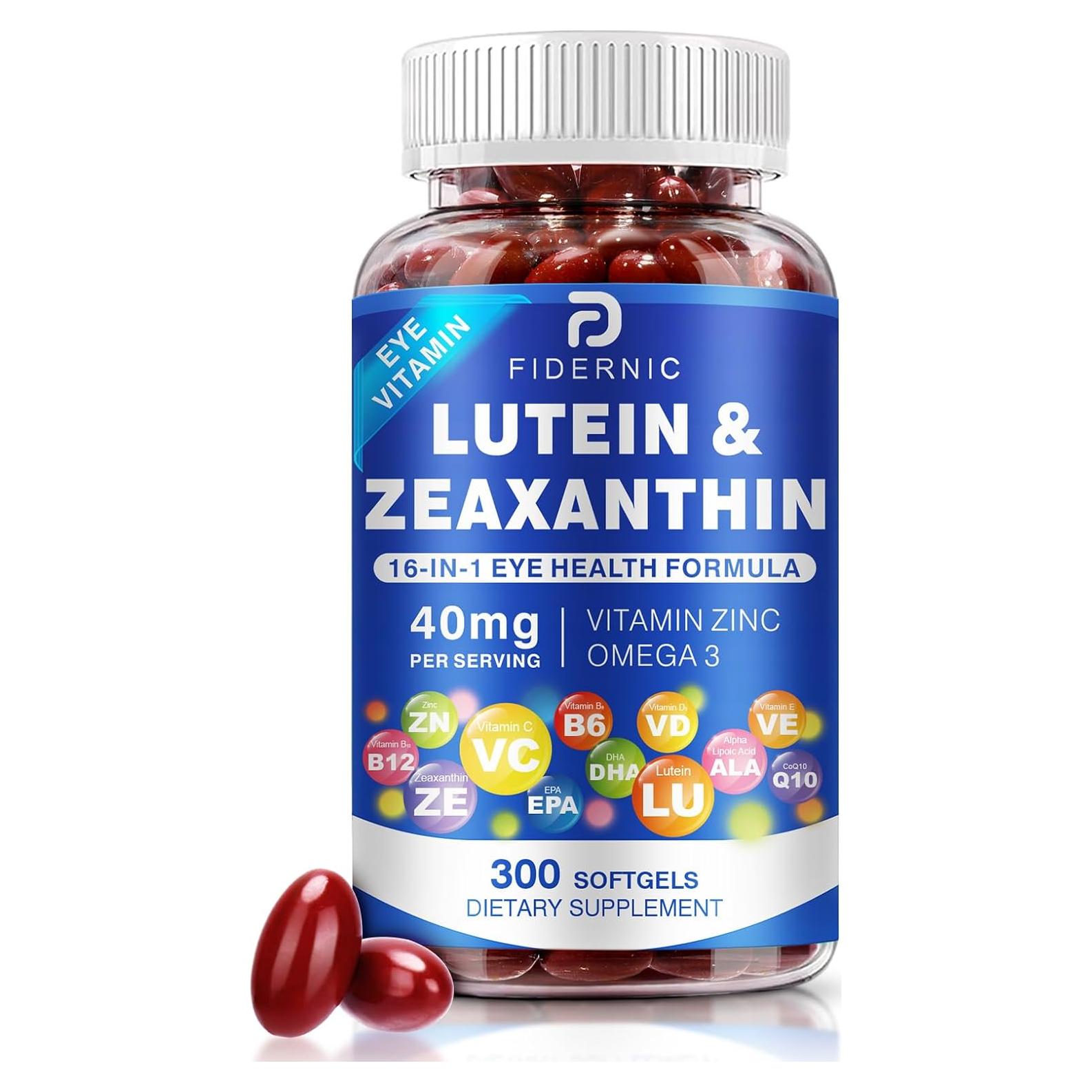 Suplemento Ocular FIDERNIC 300 Gelatinas Blandas 40 mg Luteína