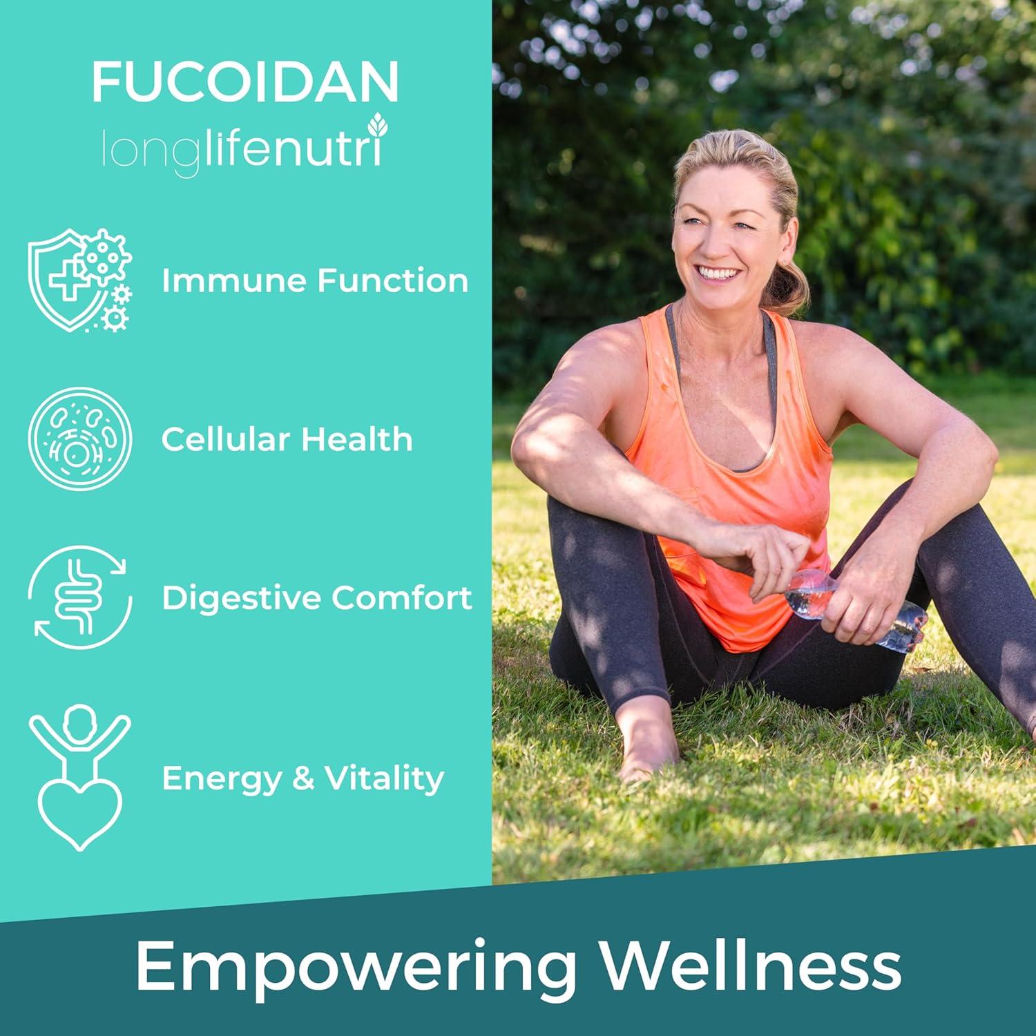 Suplemento Fucoidan 500mg LongLifeNutri 120 Cápsulas Veganas