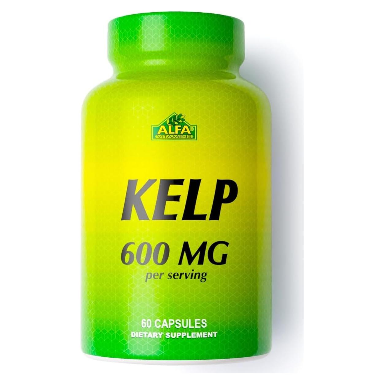 Suplemento de Kelp ALFA VITAMINS 600mg 90 Tabletas Yodo Natural