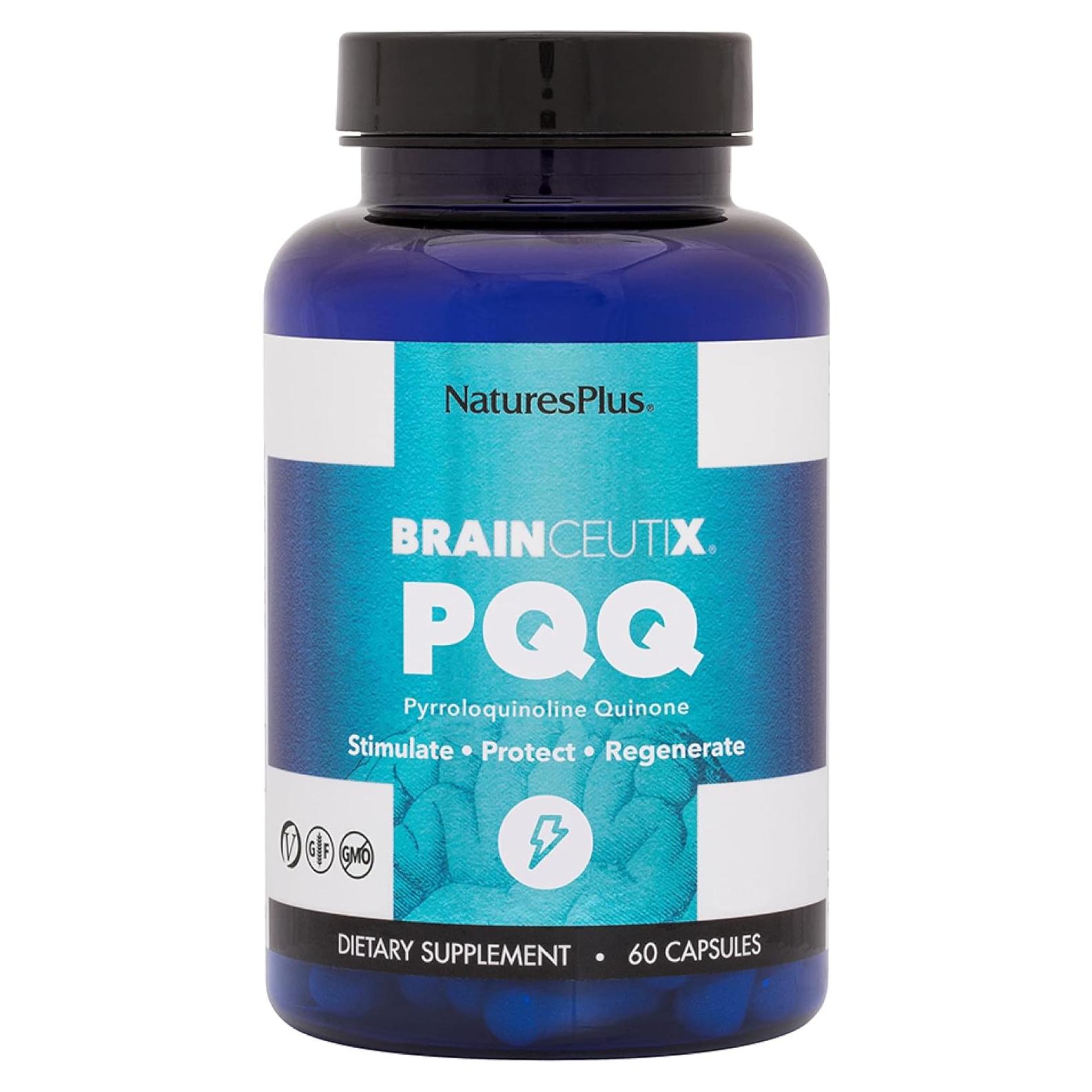 Suplemento Cerebral Natures Plus BrainCeutix PQQ 60 Cápsulas