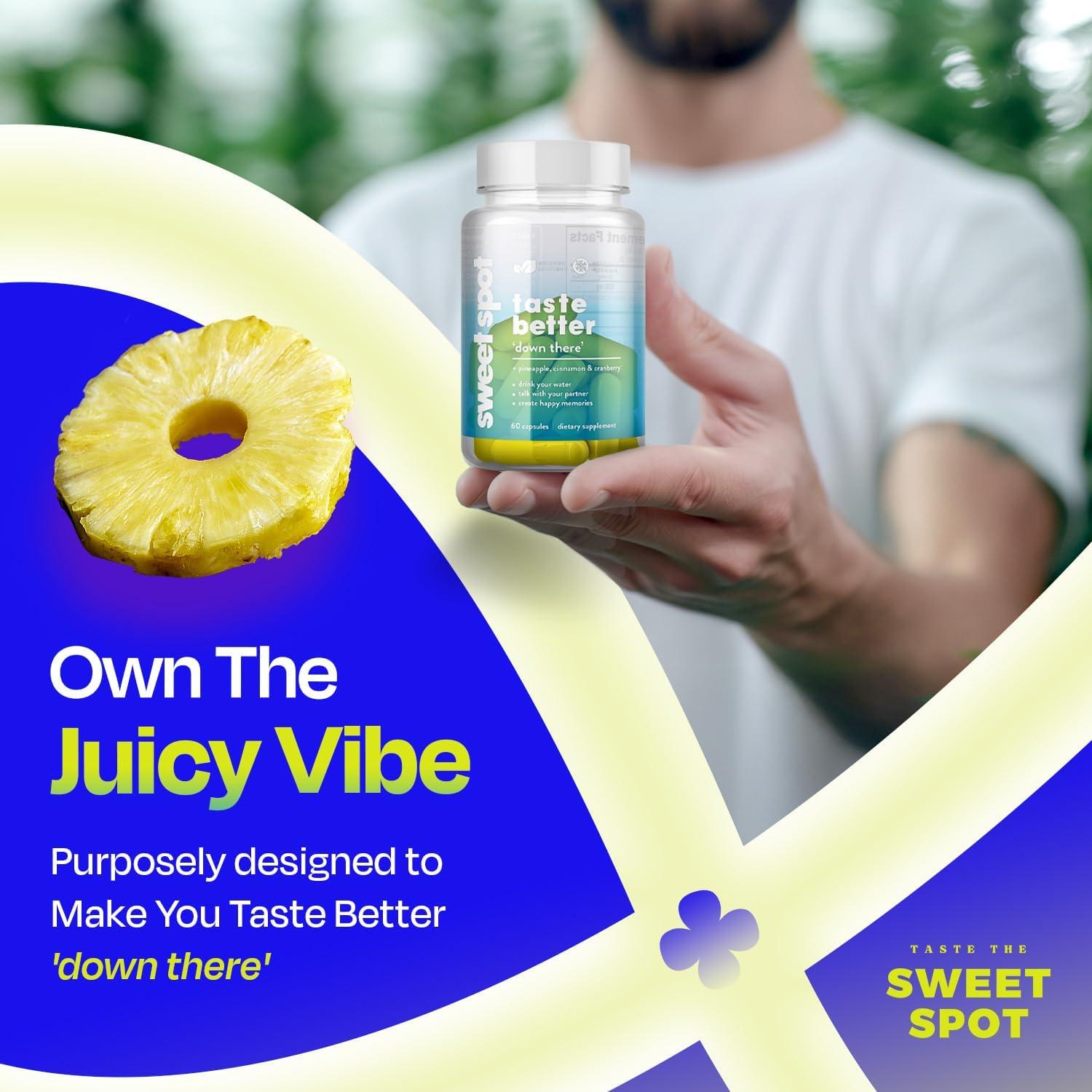 Probióticos para Hombres Sweet Spot 500mg - Piña, Arándano, Canela, 60 Cápsulas