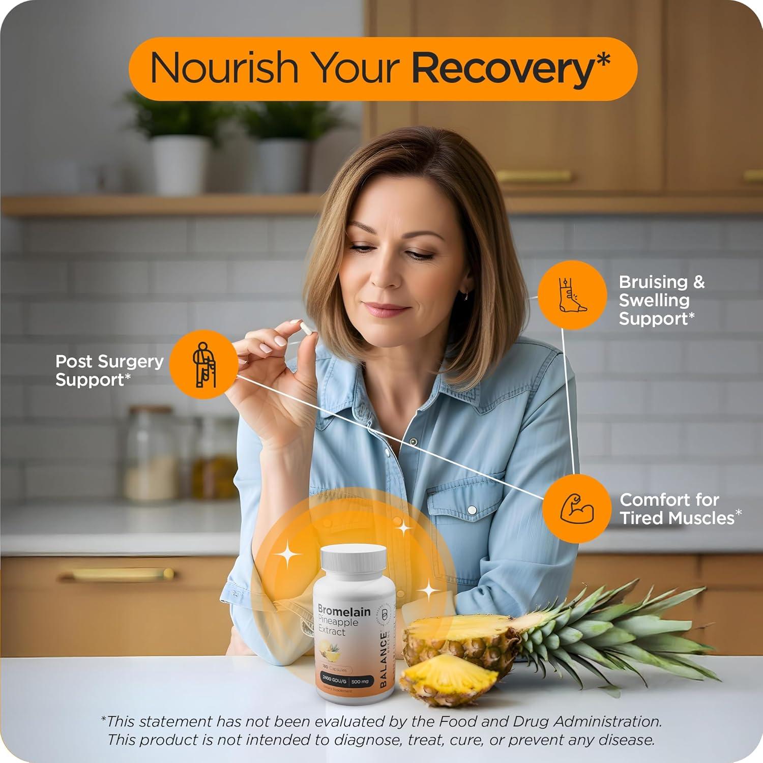 Bromelain 500mg Balance Breens - 120 Cápsulas Veganas