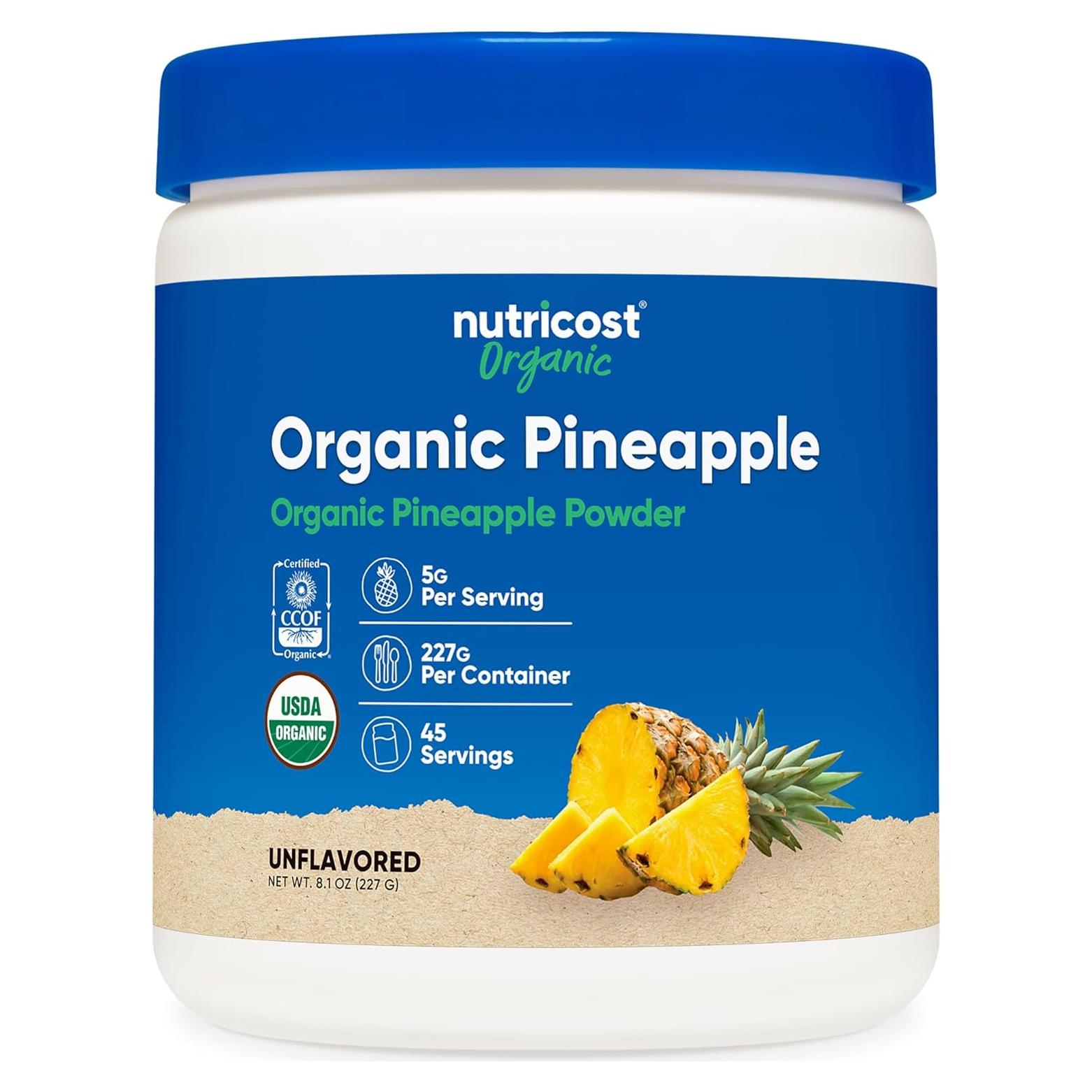Polvo de Piña Orgánico Nutricost 226.8 g - Certificado USDA