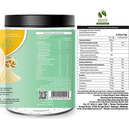 Polvo de Extracto de Piña 20:1 Bionutricia 200g - Sin Azúcar