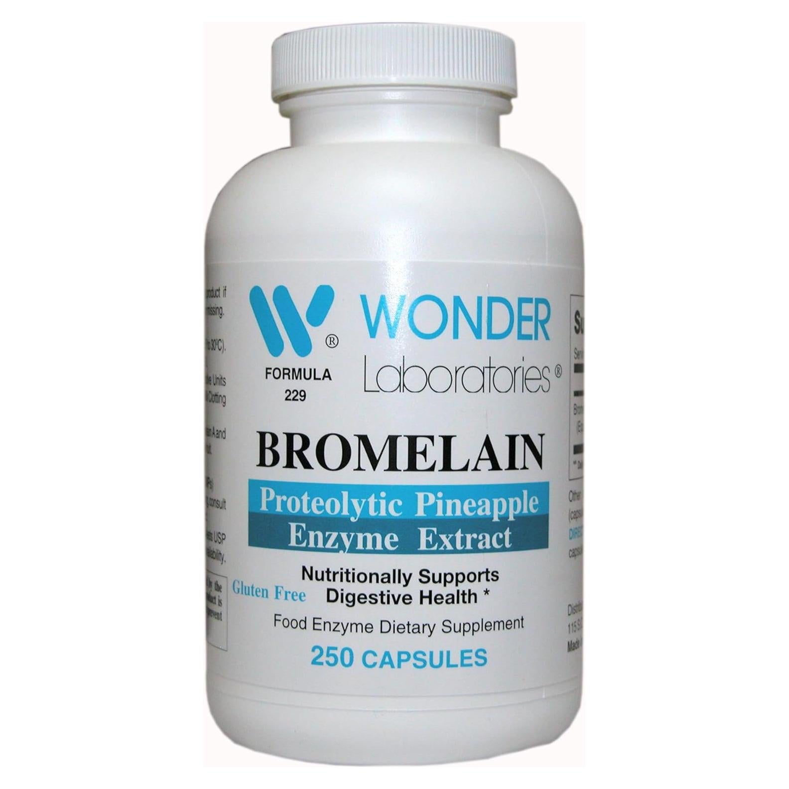 Bromelina 2000mg Wonder Labs - 250 Cápsulas Digestivas