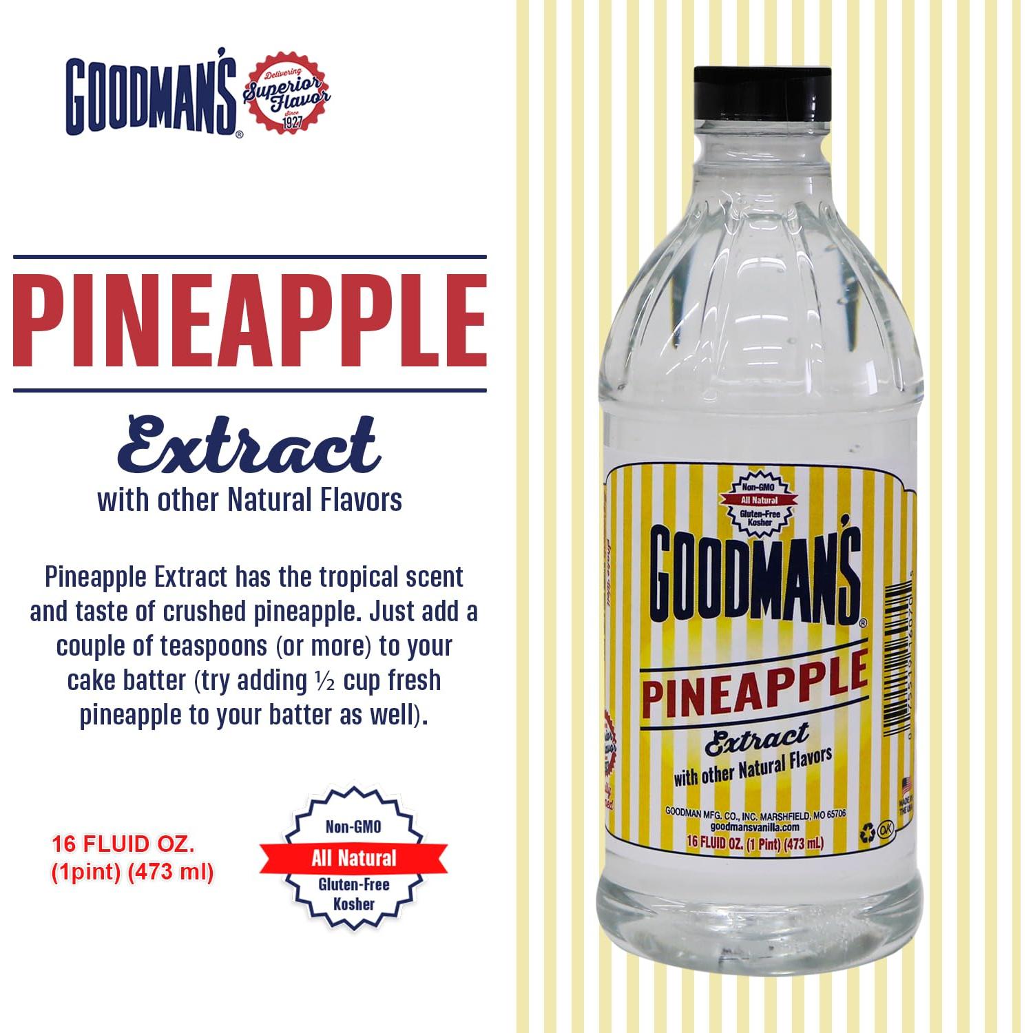 Extracto Natural de Piña Goodman 0.47L - Sin Gluten, Kosher