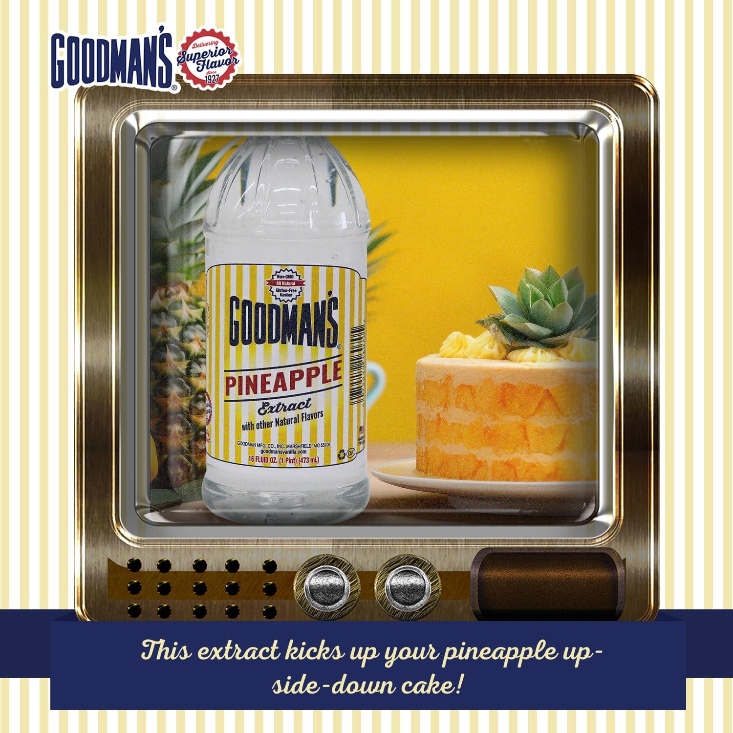 Extracto Natural de Piña Goodman 0.47L - Sin Gluten, Kosher