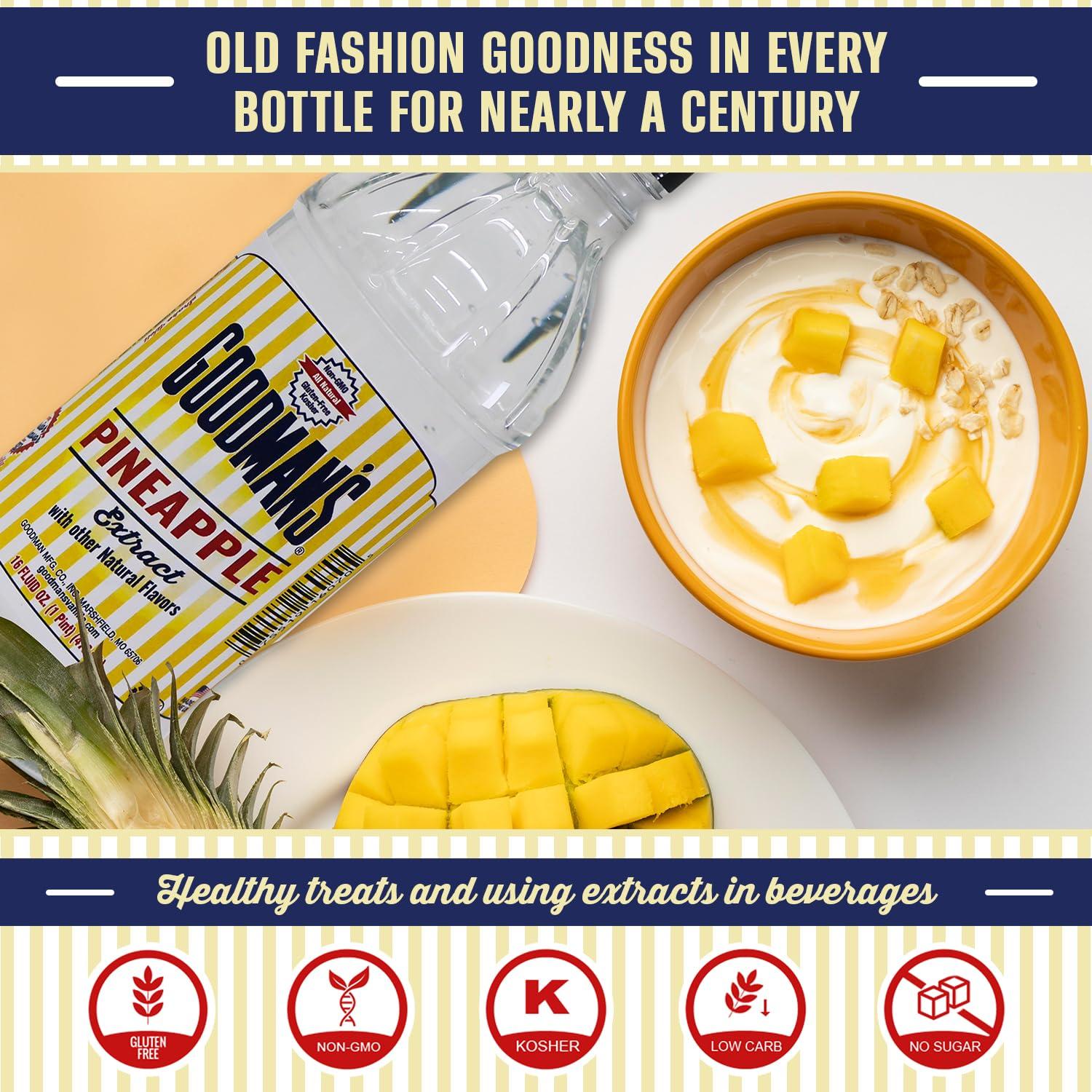 Extracto Natural de Piña Goodman 0.47L - Sin Gluten, Kosher