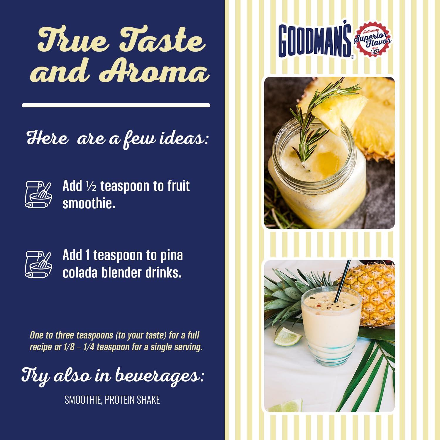 Extracto Natural de Piña Goodman 0.47L - Sin Gluten, Kosher