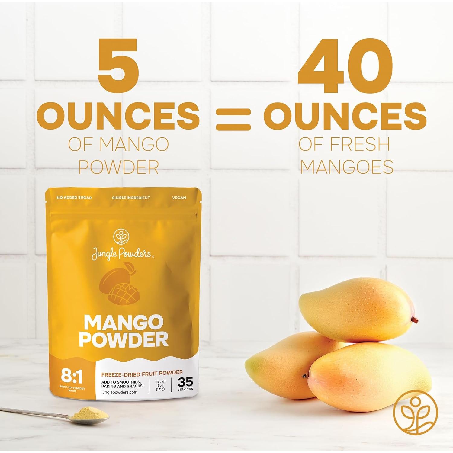 Polvo de Mango Liofilizado Jungle Powders 142g Sin Azúcar