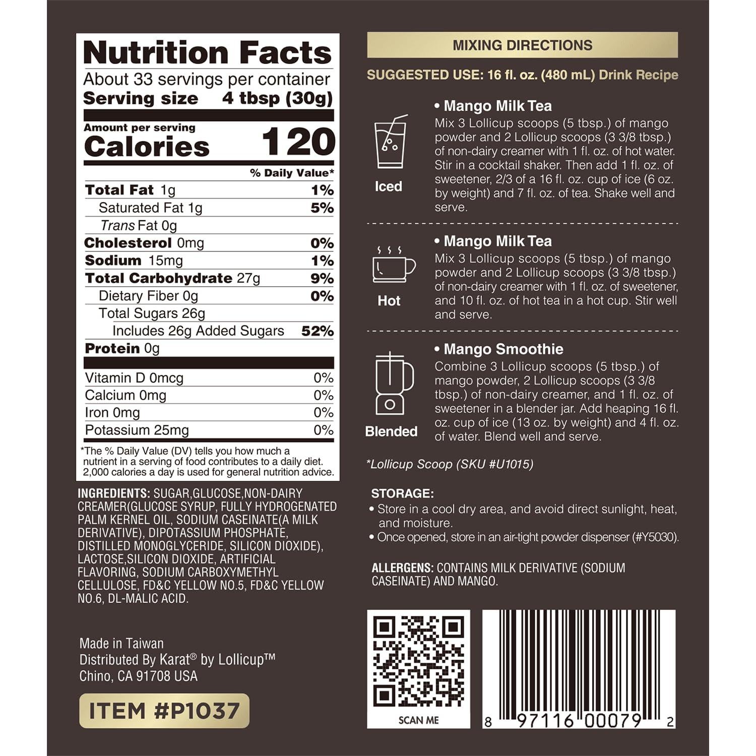 Polvo de Mango Tea Zone 0.91 kg - Mezcla Premium para Bebidas