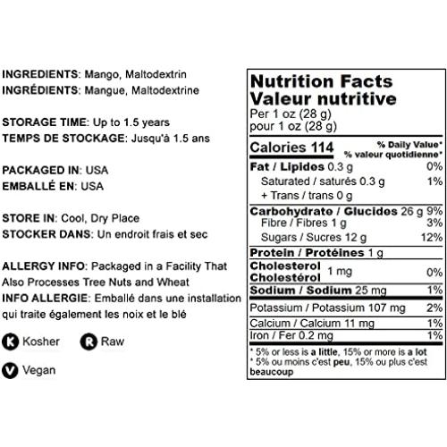 Polvo de Mango Food to Live 0.45 kg Vegano Sin Sulfitos