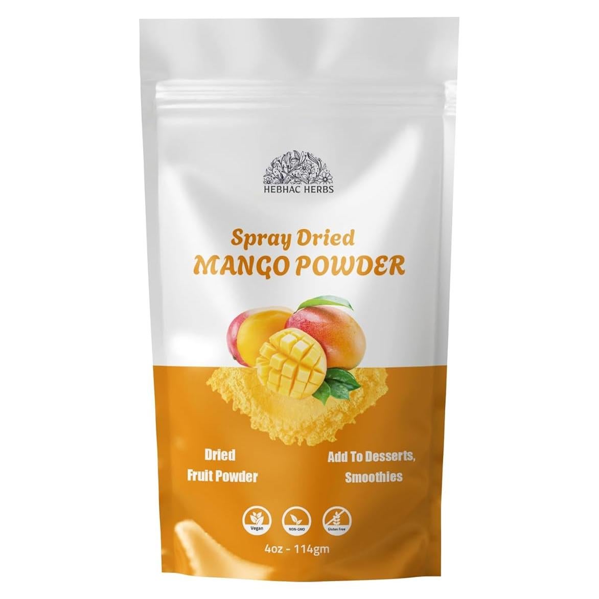 Polvo de Fruta de Mango 114 g - Hebhac Herbals | Vegano y Natural