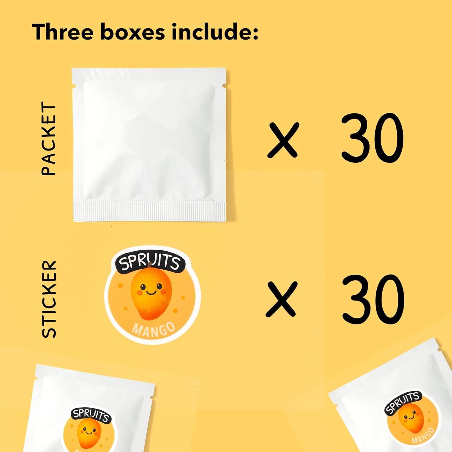 Polvo de Fruta Deshidratada de Mango Spruits - 30 Paquetes