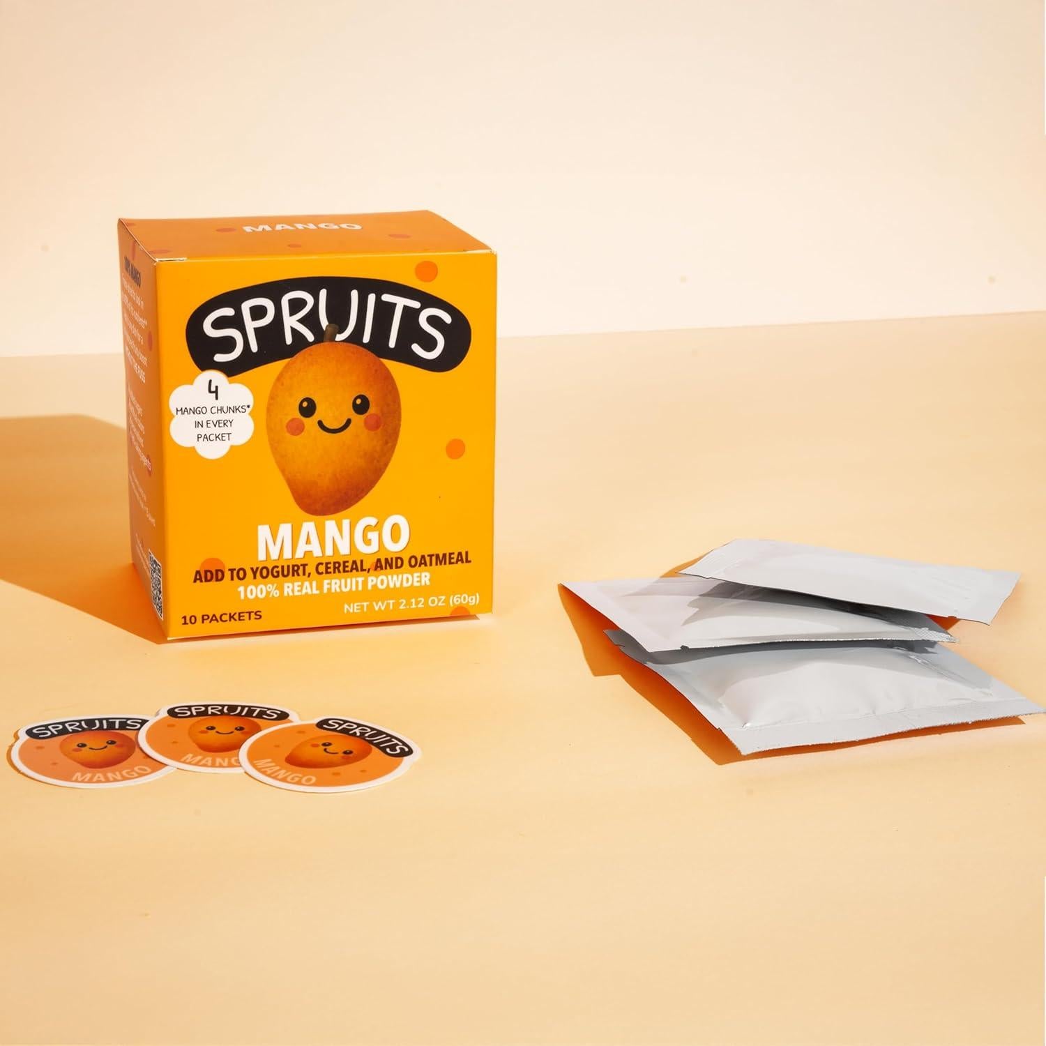 Polvo de Fruta Deshidratada de Mango Spruits - 30 Paquetes