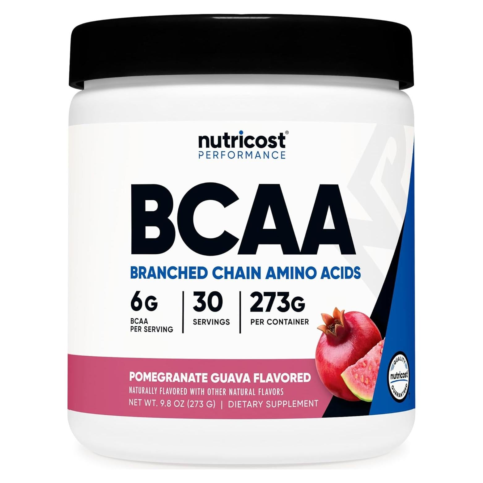 Polvo de BCAA Nutricost 2:1:1 Sabor Granada Guayaba 30 Porciones