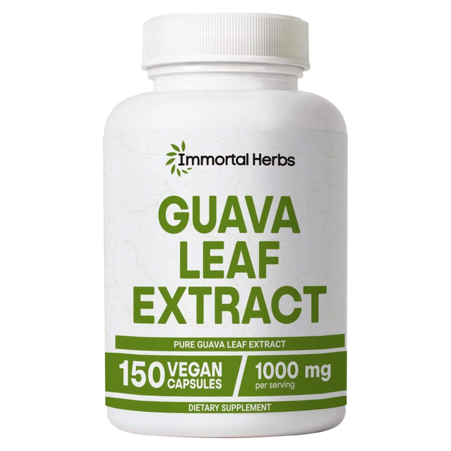 Cápsulas de Extracto de Hoja de Guayaba 1000mg Immortal Herbs