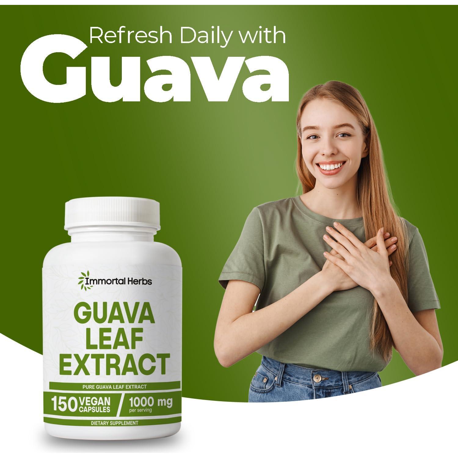 Cápsulas de Extracto de Hoja de Guayaba 1000mg Immortal Herbs