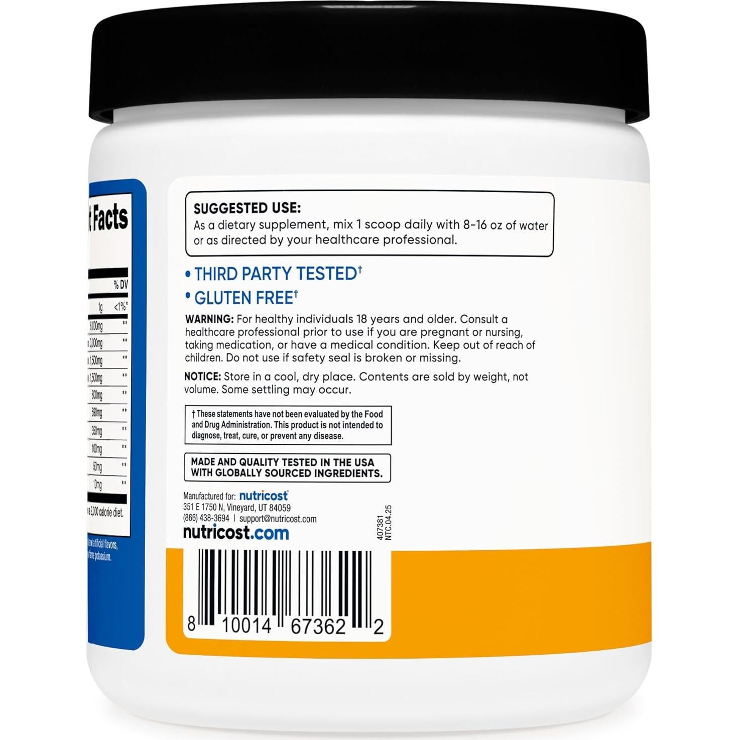 Nutricost EAA Polvo 30 Porciones Fruta de la Pasión Naranja Guayaba