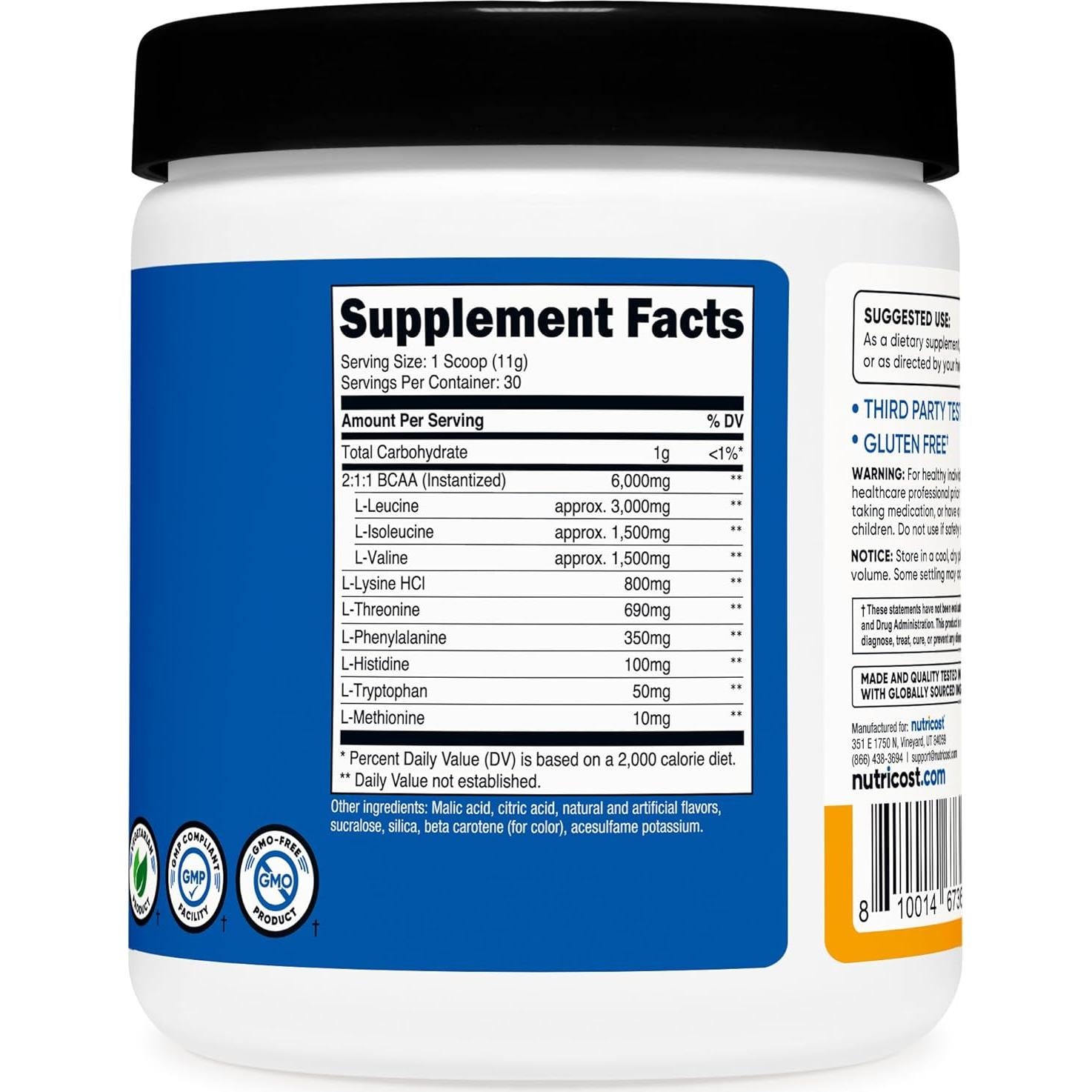 Nutricost EAA Polvo 30 Porciones Fruta de la Pasión Naranja Guayaba