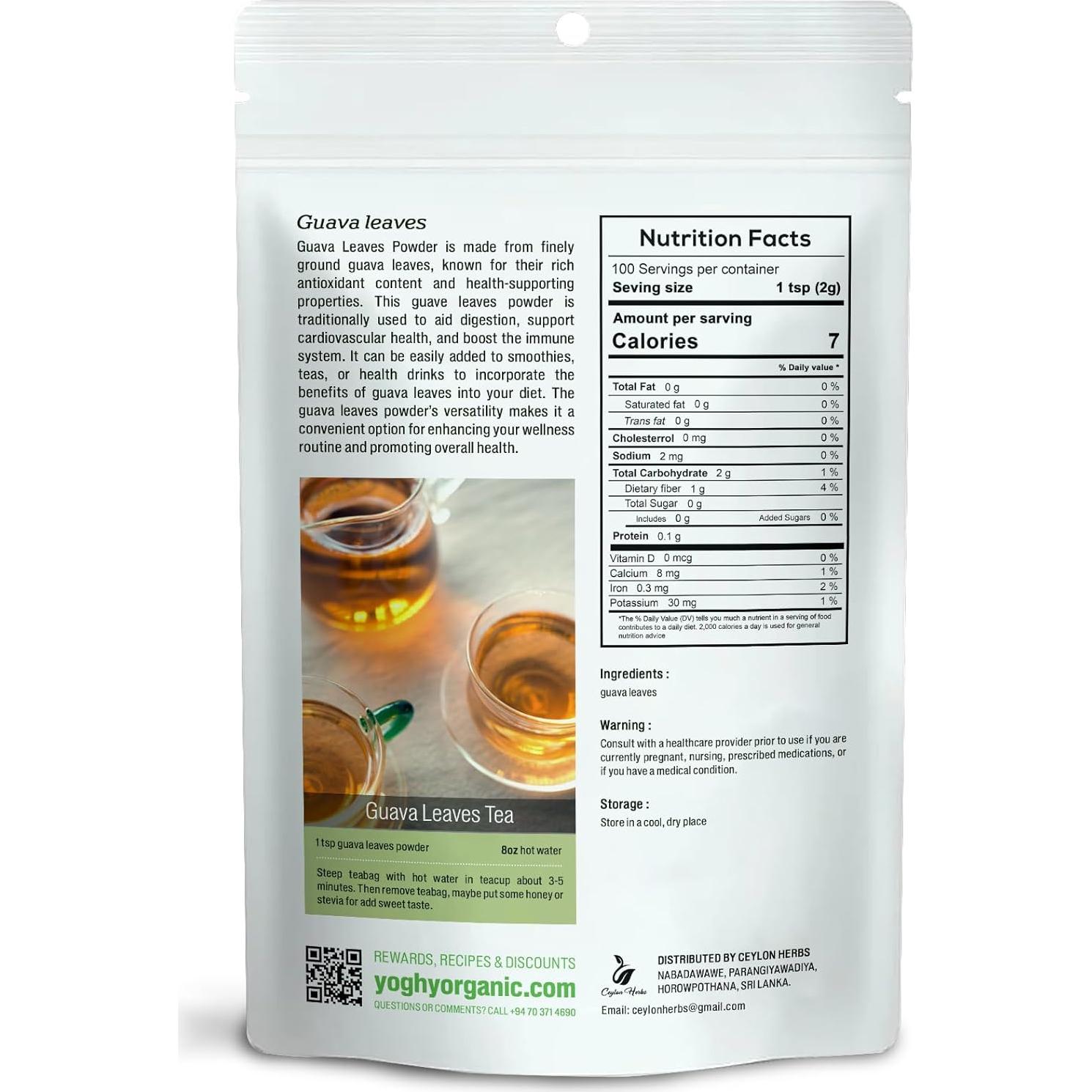 Té de Hojas de Guayaba Orgánico Ceylon Herbs 100g - Sin Aditivos