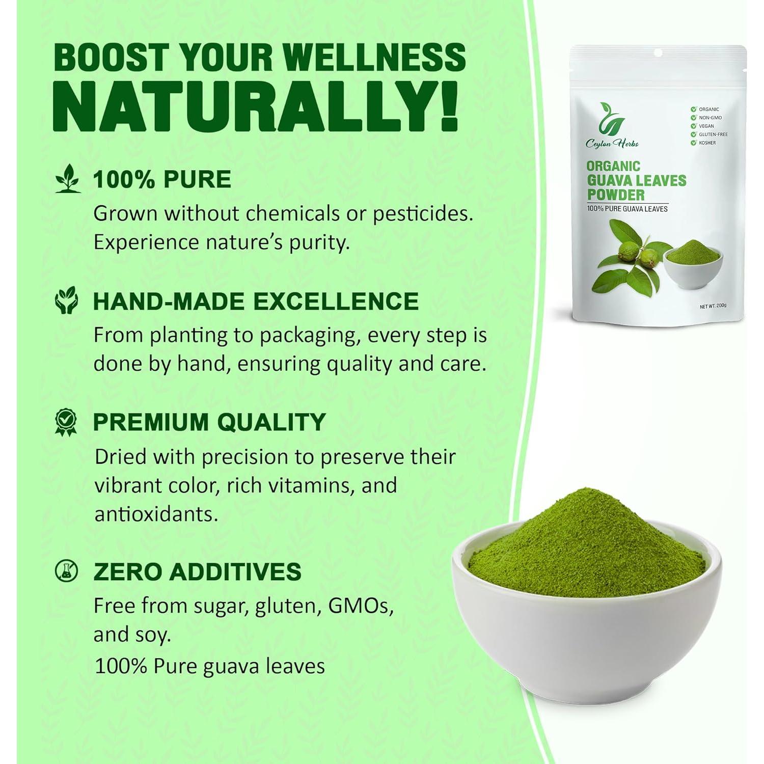 Té de Hojas de Guayaba Orgánico Ceylon Herbs 100g - Sin Aditivos