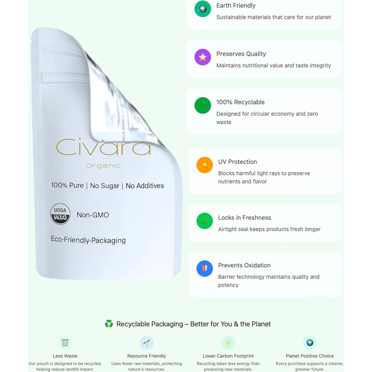 Polvo de Fruta de Pasión Orgánico Civara 340g - Sin Azúcar