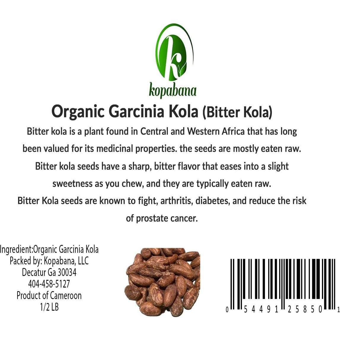 Garcinia Kola Orgánica KOPABANA 226g - Nueces Amargas