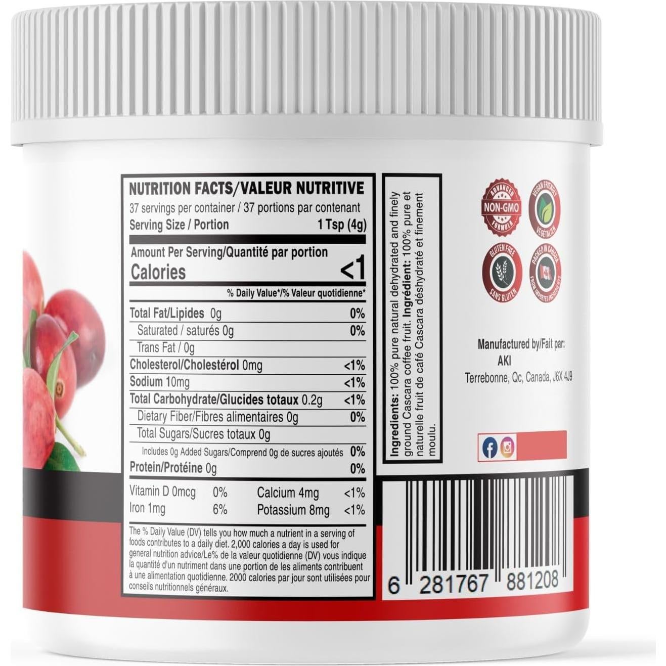 Cáscara de Fruta de Café AKI - Antioxidantes y Polifenoles 150g