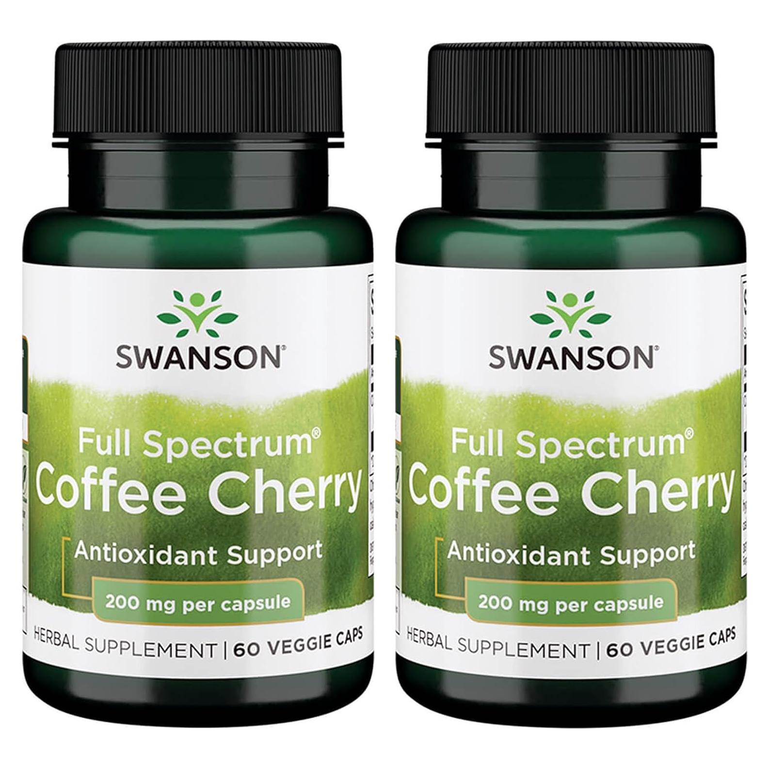 Suplemento Herbal Cereza de Café Swanson 200mg 60 Cápsulas Veganas