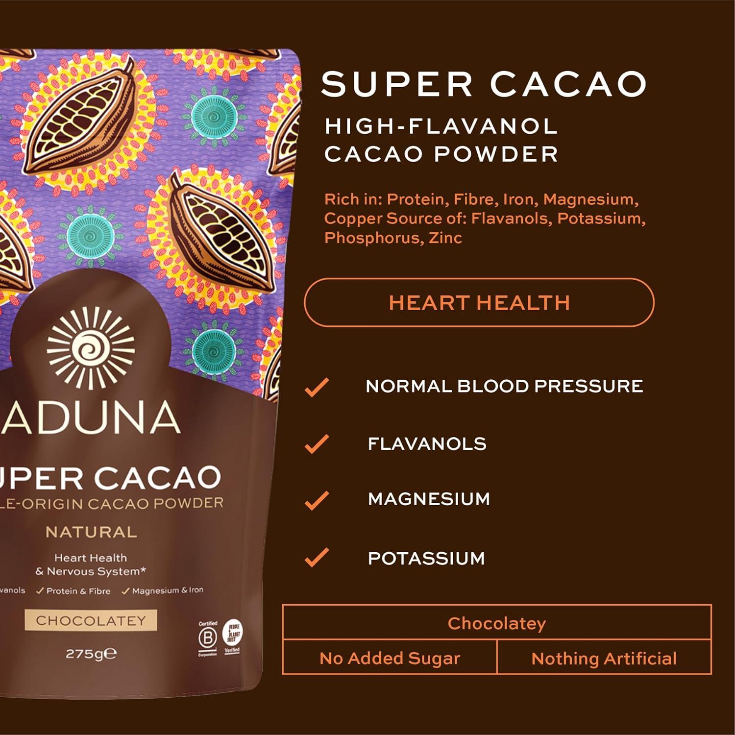 Polvo de Super-Cacao Aduna 100% Natural 275g - Salud y Energía