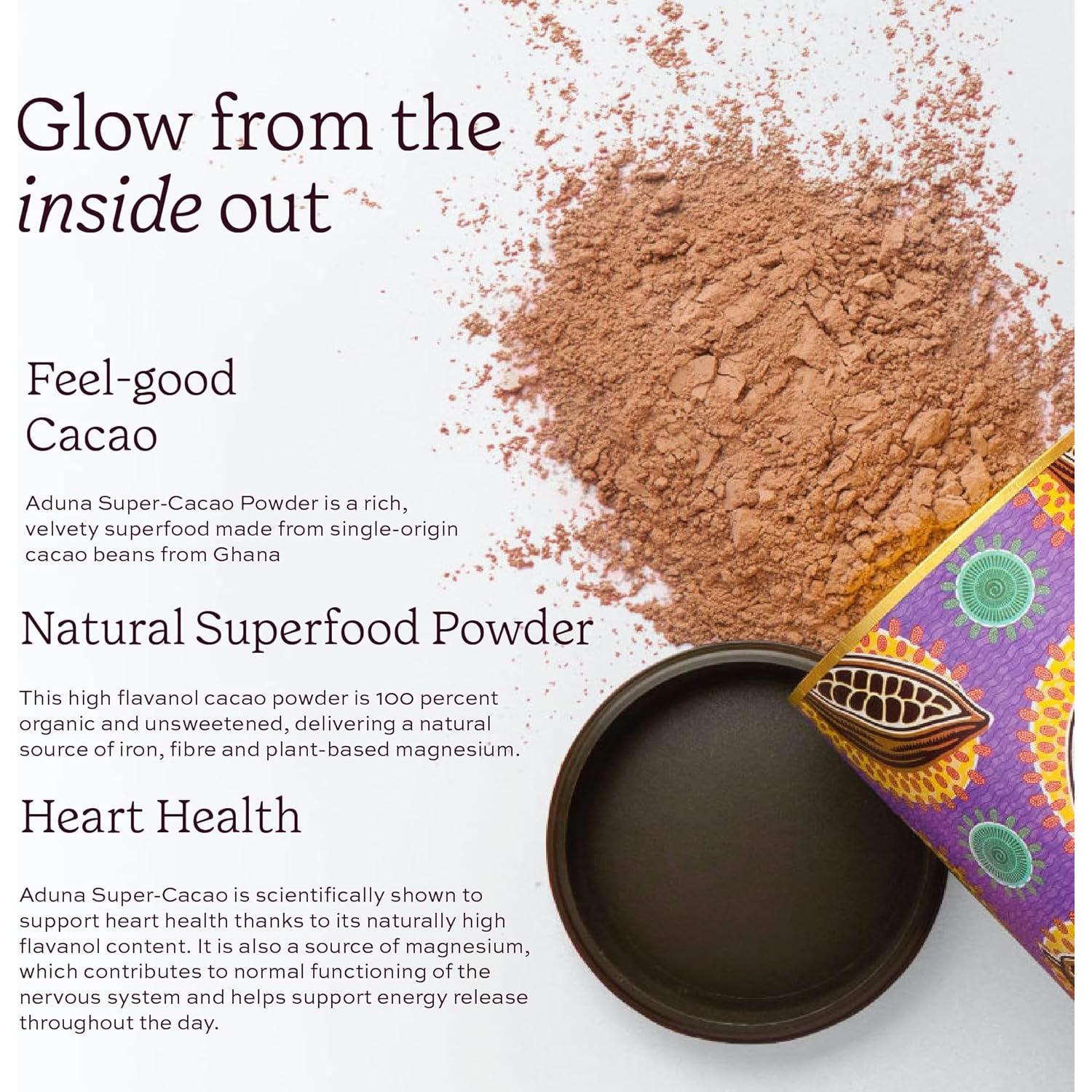 Polvo de Super-Cacao Aduna 100% Natural 275g - Salud y Energía