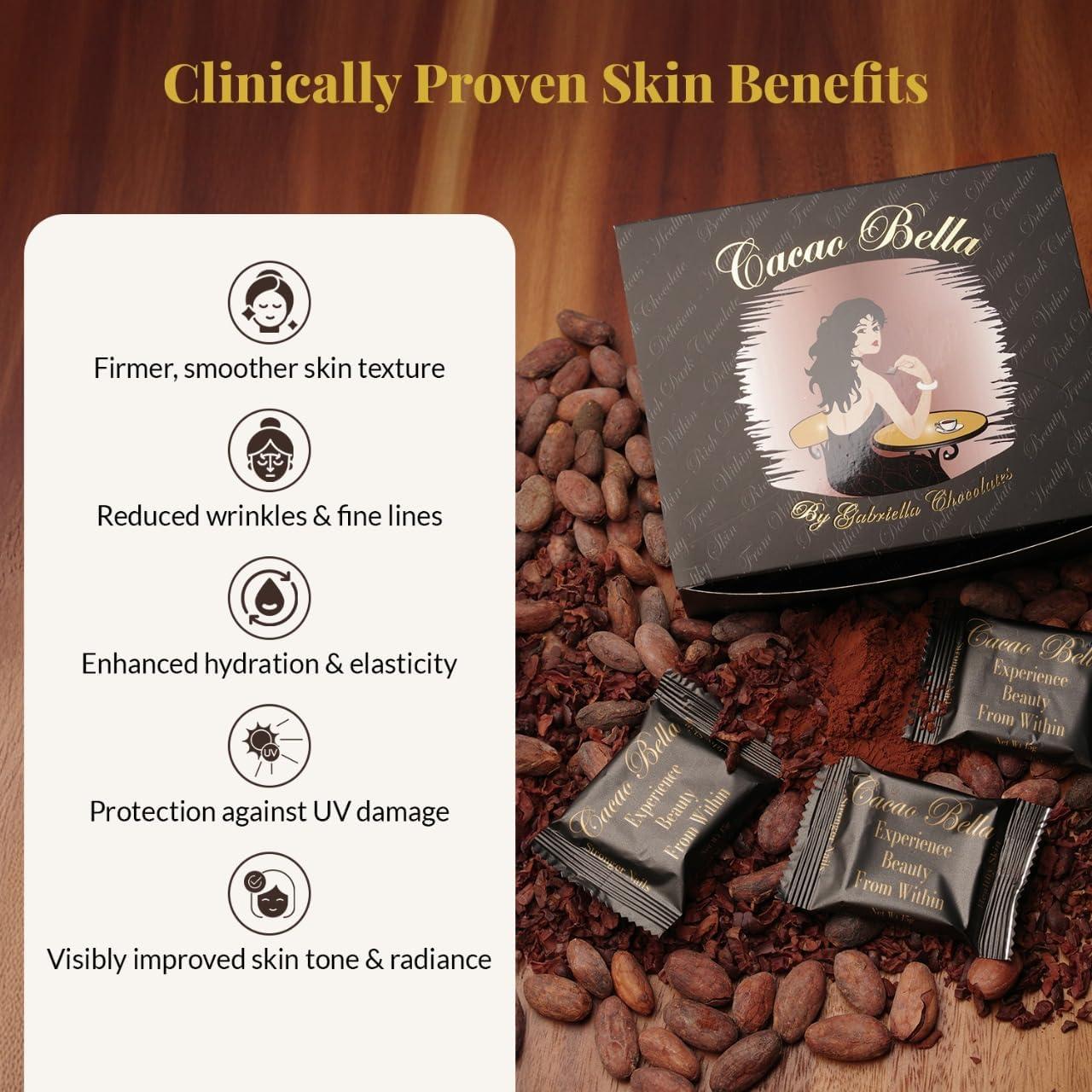 Barras de Chocolate Cacao Bella con Colágeno y Astaxantina - 90g