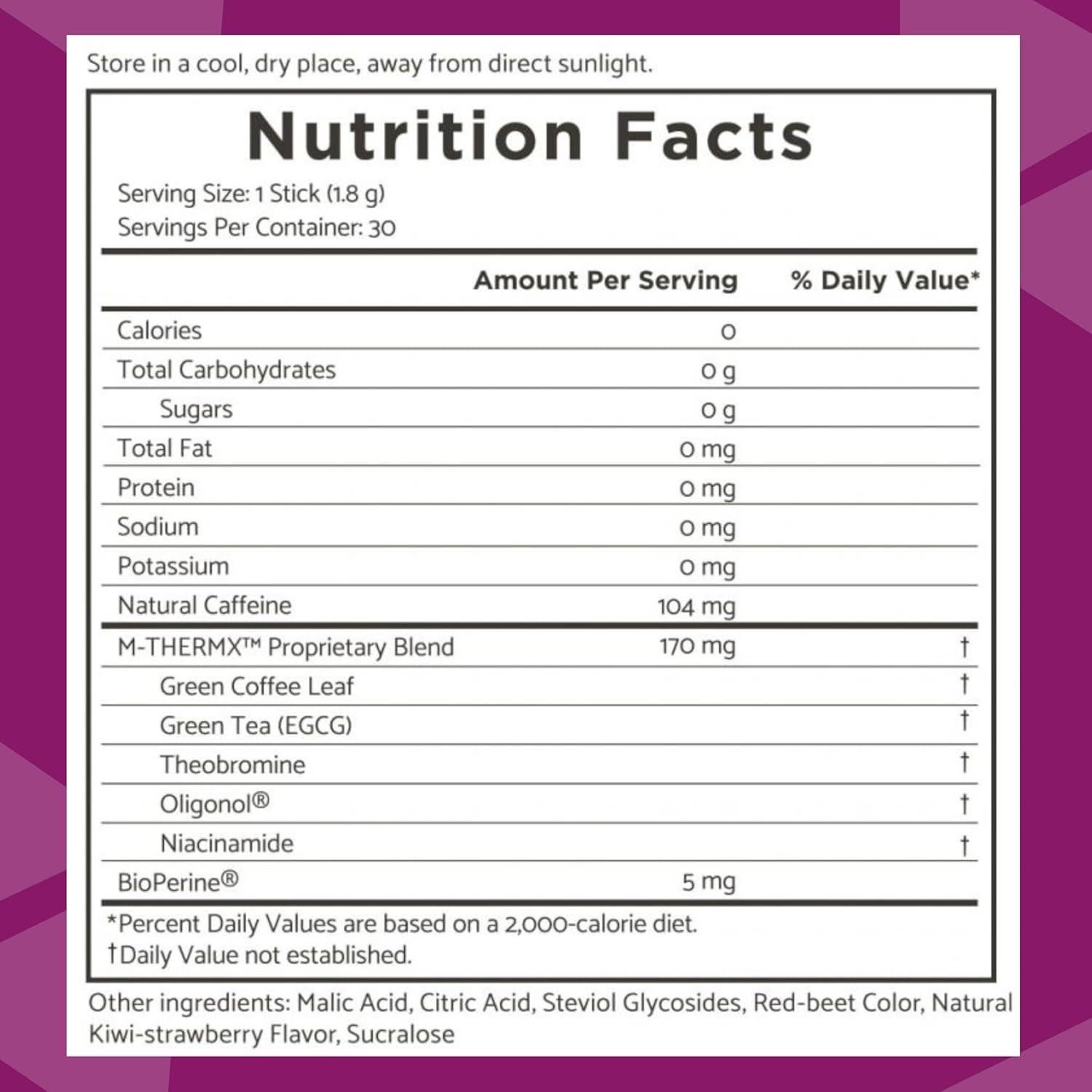 Youngevity Trim Stiks Kiwi-Fresa - Energía y Enfoque - 30 Sticks