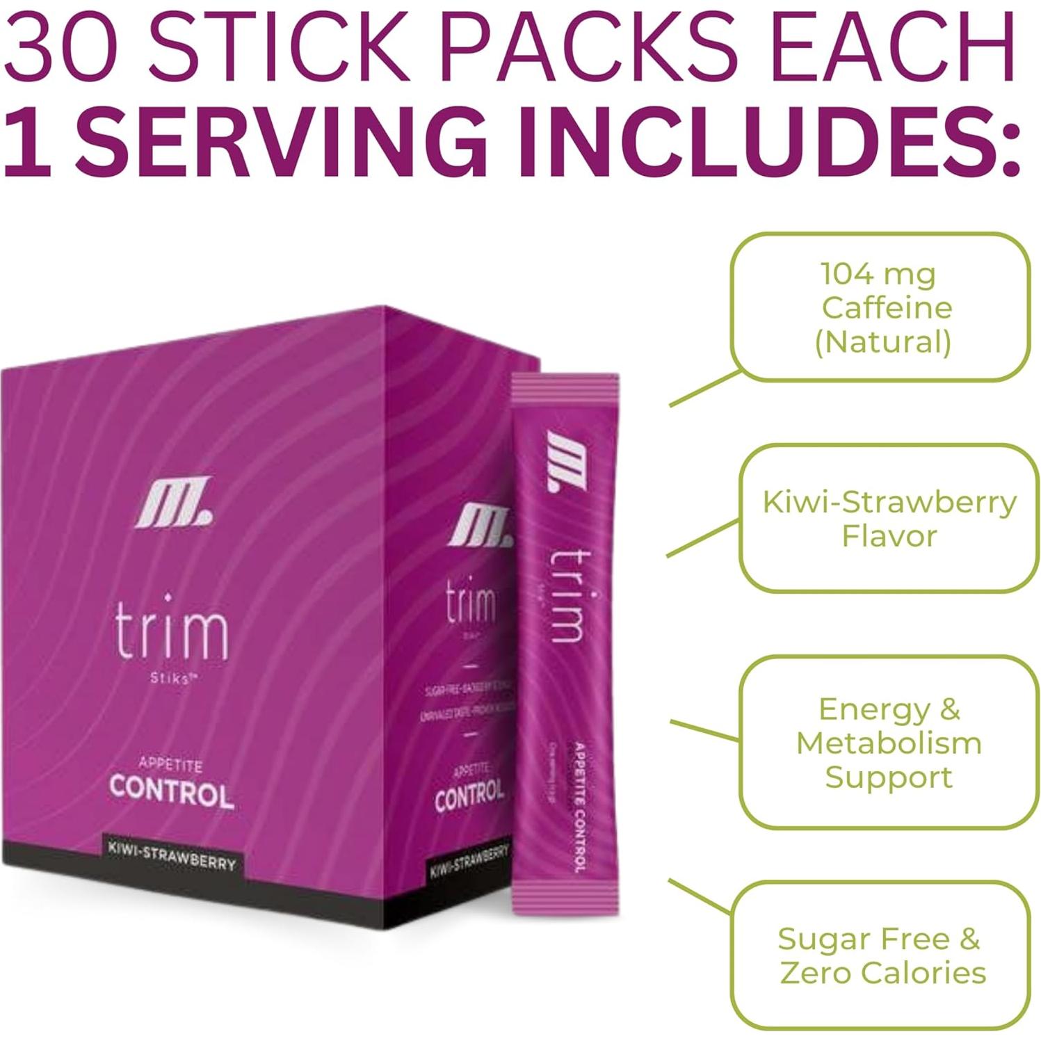 Youngevity Trim Stiks Kiwi-Fresa - Energía y Enfoque - 30 Sticks