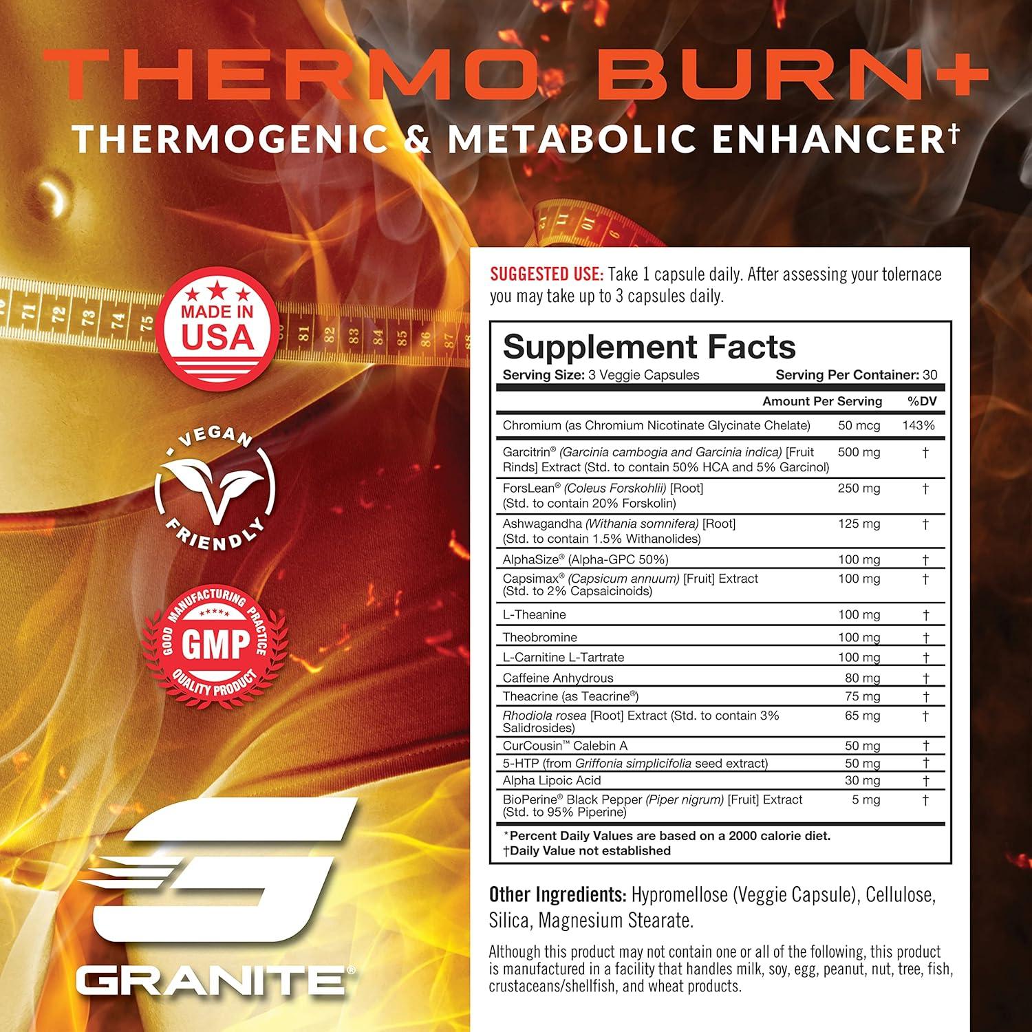 Thermo Burn Granite 90 Cápsulas - Soporte Termogénico y Metabólico